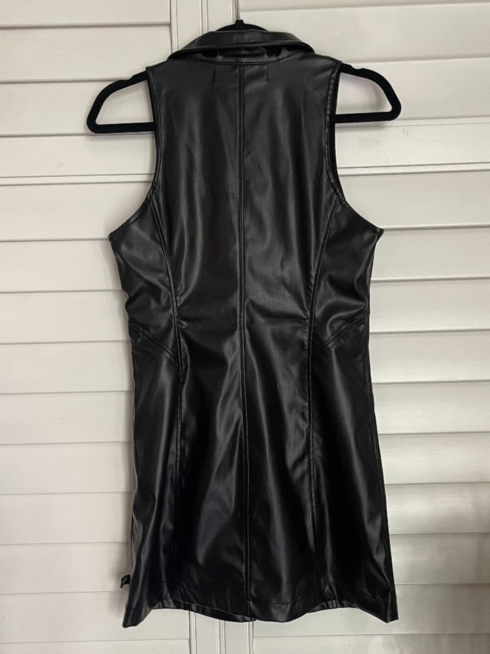 *NWT VTG* Tripp NYC Faux Leather Zip Front Mini Dress Size Medium - Picture 4 of 9
